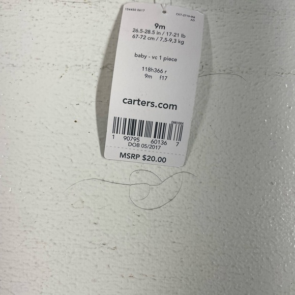 Carter's Red and White Striped Kids One Piece - Picture 2 of 2